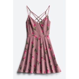 Light Purple Floral Knit Minidress